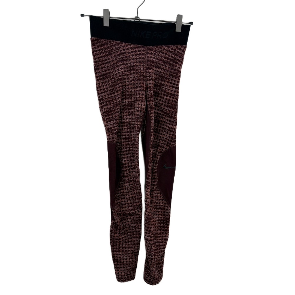 Nike Hyperwarm Leggings Womens Small Burgundy Black Nike Pro Training Tight